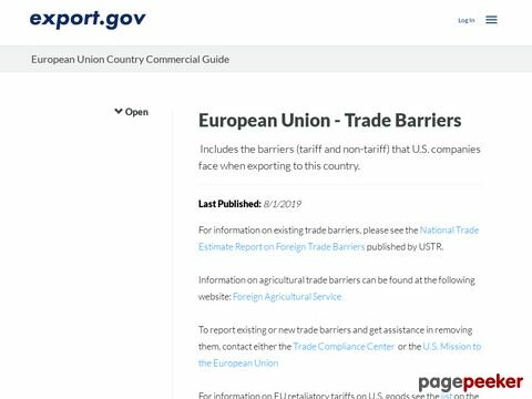 European Union - Trade Barriers | export.gov
