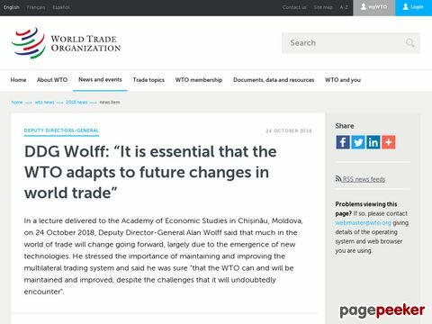 DDG Wolff: “It is essential that the WTO adapts to future changes in world trade”