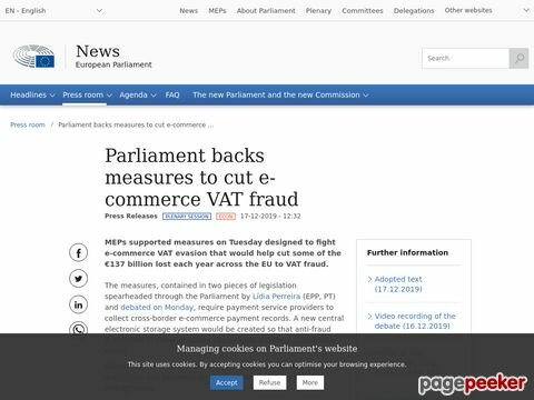 Parliament backs measures to cut e-commerce VAT fraud