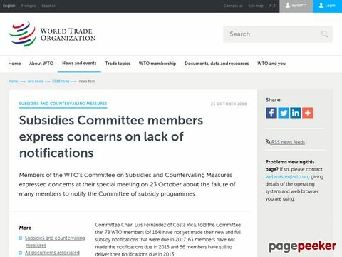 Subsidies Committee members express concerns on lack of notifications 