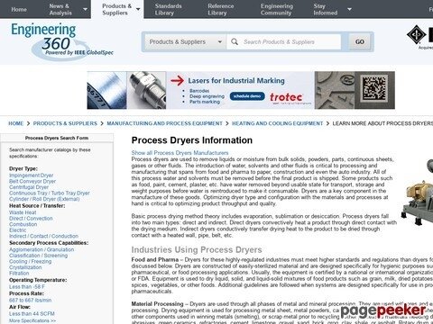 Process Dryers Information | Engineering360