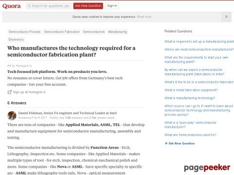 Who manufactures the technology required for a semiconductor fabrication plant? - Quora