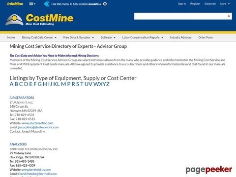 Mining Cost Service Directory of Experts - Advisors Group | CostMine